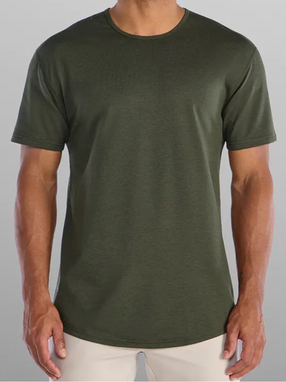 BYLT Basics Men’s Olive Green Crewneck Drop Cut Short Sleeve Tee Size XL